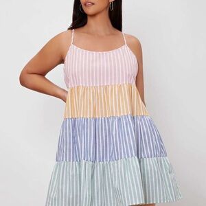 Striped Multicolor Tiered Dress
